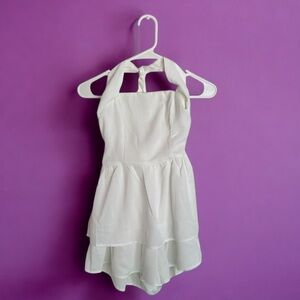 Princess Polly White Tiered Ruffled Halter romper